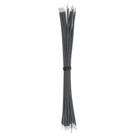 REMINGTON INDUSTRIES Cut And Stripped Wire, 24 AWG PTFE, Stranded, Gray 18in Leads, 25PK CS24PTFESTRGRA-18-25